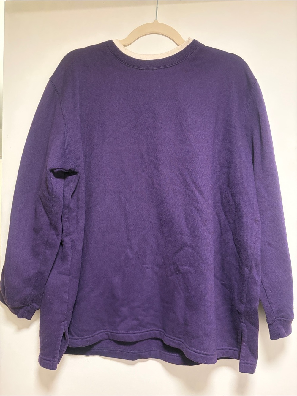 Classic Elements Purple Sweatshirt with Cream Trim